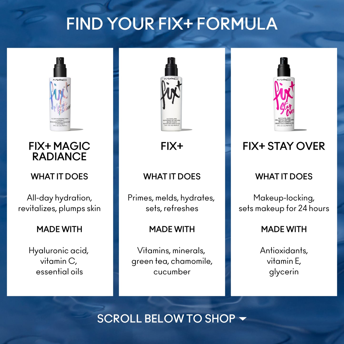 FIX and MAGIC RADIANCE Setting Spray with a refreshed makeup finish for Daily Makeup