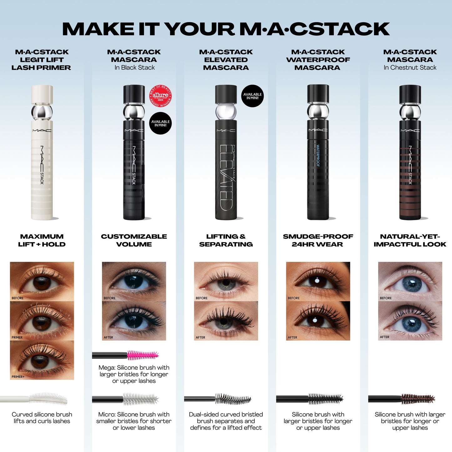 M A CStack Elevated Mascara with defined looking lashes for Daily Makeup