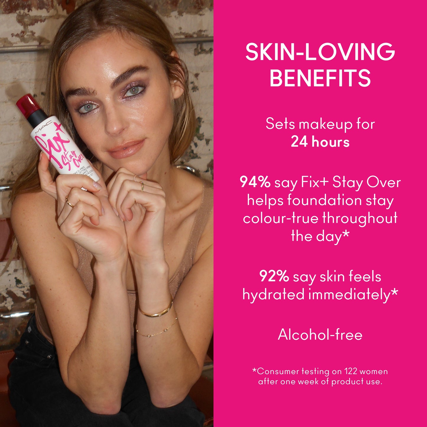 Fix and Stay Over Alcohol Free Longwear Setting Spray with a refreshed makeup finish for Daily Makeup