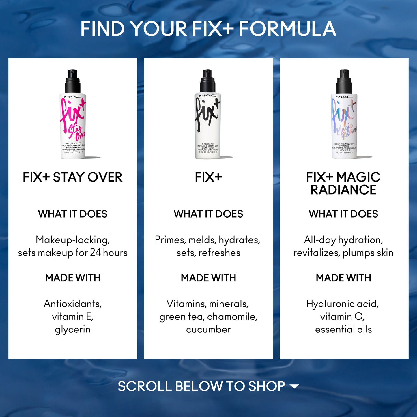 Fix and Stay Over Alcohol Free Longwear Setting Spray with a refreshed makeup finish for Daily Makeup